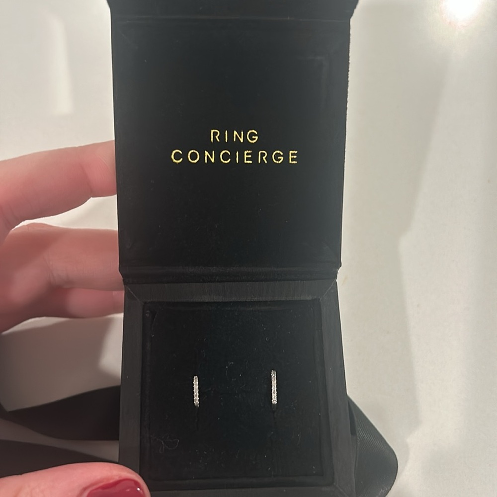 Ring Concierge Petite Diamond Huggies 14K White Gold